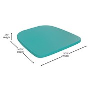 Perry Commercial Grade White Metal Indoor-Outdoor Stackable Chair with Mint Green Poly Resin Wood Seat, CH-31230-WH-PL1M-GG