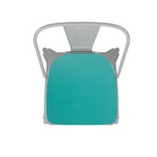 Perry Commercial Grade White Metal Indoor-Outdoor Stackable Chair with Mint Green Poly Resin Wood Seat, CH-31230-WH-PL1M-GG