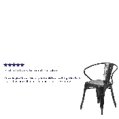 Commercial Grade Black Metal Indoor-Outdoor Chair with Arms, CH-31270-BK-GG