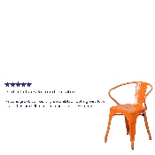 Commercial Grade Orange Metal Indoor-Outdoor Chair with Arms, CH-31270-OR-GG