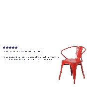 Commercial Grade Red Metal Indoor-Outdoor Chair with Arms, CH-31270-RED-GG