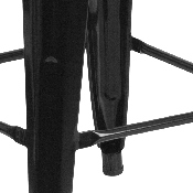 Commercial Grade 24" High Backless Black Metal Indoor-Outdoor Counter Height Stool with Square Seat, CH-31320-24-BK-GG