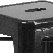 Commercial Grade 24" High Backless Black Metal Indoor-Outdoor Counter Height Stool with Square Seat, CH-31320-24-BK-GG