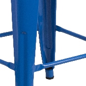 Commercial Grade 24" High Backless Blue Metal Indoor-Outdoor Counter Height Stool with Square Seat, CH-31320-24-BL-GG