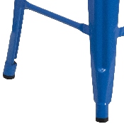 Commercial Grade 24" High Backless Blue Metal Indoor-Outdoor Counter Height Stool with Square Seat, CH-31320-24-BL-GG