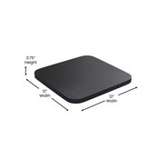 Kai Commercial Grade 24" High Black Metal Indoor-Outdoor Counter Height Stool with Removable Back and Square Black All-Weather Poly Resin Seat, CH-31320-24GB-BK-PL2B-GG