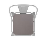 Kai Commercial Grade 24" High White Metal Indoor-Outdoor Counter Height Stool with Removable Back and Square Gray All-Weather Poly Resin Seat, CH-31320-24GB-WH-PL2G-GG