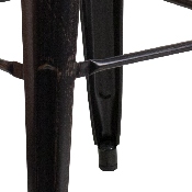 Commercial Grade 30" High Backless Black-Antique Gold Metal Indoor-Outdoor Barstool with Square Seat, CH-31320-30-BQ-GG