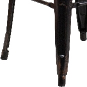Commercial Grade 30" High Backless Black-Antique Gold Metal Indoor-Outdoor Barstool with Square Seat, CH-31320-30-BQ-GG