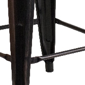 30" High Backless Black-Antique Gold Metal Barstool with Square Wood Seat, CH-31320-30-BQ-WD-GG