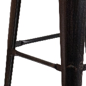 30" High Backless Black-Antique Gold Metal Barstool with Square Wood Seat, CH-31320-30-BQ-WD-GG