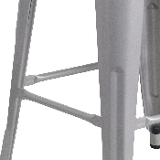 30" High Backless Silver Metal Barstool with Square Wood Seat, CH-31320-30-SIL-WD-GG