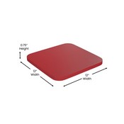 Kai Commercial Grade 30" High Red Metal Indoor-Outdoor Bar Height Stool with Removable Back and Square Red All-Weather Poly Resin Seat, CH-31320-30GB-RED-PL2R-GG