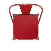 Kai Commercial Grade 30" High Red Metal Indoor-Outdoor Bar Height Stool with Removable Back and Square Red All-Weather Poly Resin Seat, CH-31320-30GB-RED-PL2R-GG