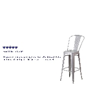 Commercial Grade 30" High Silver Metal Indoor-Outdoor Barstool with Removable Back, CH-31320-30GB-SIL-GG