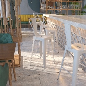 Commercial Grade 30" High White Metal Indoor-Outdoor Barstool with Removable Back, CH-31320-30GB-WH-GG