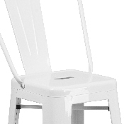 Commercial Grade 30" High White Metal Indoor-Outdoor Barstool with Removable Back, CH-31320-30GB-WH-GG