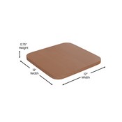 Kai Commercial Grade 30" High Yellow Metal Indoor-Outdoor Bar Height Stool with Removable Back and Square Teak All-Weather Poly Resin Seat, CH-31320-30GB-YL-PL2T-GG