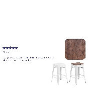 Rustic Walnut Wood Seat for Colorful Metal Barstools, CH-31320M1D-GG
