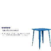 Commercial Grade 31.5" Square Blue Metal Indoor-Outdoor Bar Height Table, CH-51040-40-BL-GG