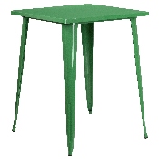 Commercial Grade 31.5" Square Green Metal Indoor-Outdoor Bar Height Table, CH-51040-40-GN-GG