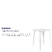 Commercial Grade 31.5" Square White Metal Indoor-Outdoor Bar Height Table, CH-51040-40-WH-GG
