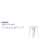 Commercial Grade 24" Round White Metal Indoor-Outdoor Table, CH-51080-29-WH-GG