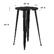 Commercial Grade 24" Round Black Metal Indoor-Outdoor Bar Height Table, CH-51080-40-BK-GG