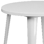 Commercial Grade 30" Round White Metal Indoor-Outdoor Table, CH-51090-29-WH-GG
