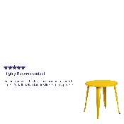 Commercial Grade 30" Round Yellow Metal Indoor-Outdoor Table, CH-51090-29-YL-GG