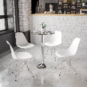 23.5'' Round Glass Table with 35.5''H Chrome Base, CH-6-GG