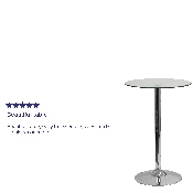 23.5'' Round Glass Table with 35.5''H Chrome Base, CH-6-GG