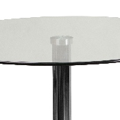 23.5'' Round Glass Table with 35.5''H Chrome Base, CH-6-GG