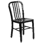 Commercial Grade Black Metal Indoor-Outdoor Chair, CH-61200-18-BK-GG