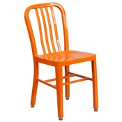 Commercial Grade Orange Metal Indoor-Outdoor Chair, CH-61200-18-OR-GG
