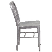 Commercial Grade Silver Metal Indoor-Outdoor Chair, CH-61200-18-SIL-GG