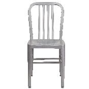 Commercial Grade Silver Metal Indoor-Outdoor Chair, CH-61200-18-SIL-GG