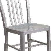 Commercial Grade Silver Metal Indoor-Outdoor Chair, CH-61200-18-SIL-GG
