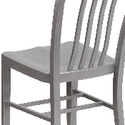 Commercial Grade Silver Metal Indoor-Outdoor Chair, CH-61200-18-SIL-GG