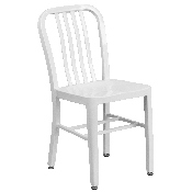 Commercial Grade White Metal Indoor-Outdoor Chair, CH-61200-18-WH-GG