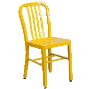 Commercial Grade Yellow Metal Indoor-Outdoor Chair, CH-61200-18-YL-GG