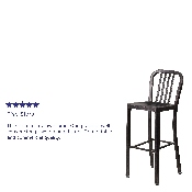 Commercial Grade 30" High Black-Antique Gold Metal Indoor-Outdoor Barstool with Vertical Slat Back, CH-61200-30-BQ-GG