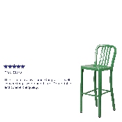 Commercial Grade 30" High Green Metal Indoor-Outdoor Barstool with Vertical Slat Back, CH-61200-30-GN-GG