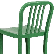 Commercial Grade 30" High Green Metal Indoor-Outdoor Barstool with Vertical Slat Back, CH-61200-30-GN-GG