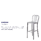 Commercial Grade 30" High Silver Metal Indoor-Outdoor Barstool with Vertical Slat Back, CH-61200-30-SIL-GG