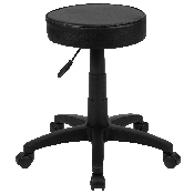 Black Adjustable Doctors Stool on Wheels with Ergonomic Molded Seat, CH-82042-3X01-GG