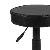 Black Adjustable Doctors Stool on Wheels with Ergonomic Molded Seat, CH-82042-3X01-GG
