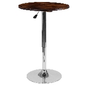 23.5'' Round Adjustable Height Rustic Pine Wood Table (Adjustable Range 26.25'' - 35.5''), CH-9-GG