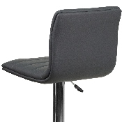 Modern Gray Vinyl Adjustable Bar Stool with Back, Counter Height Swivel Stool with Chrome Pedestal Base, CH-92023-1-GY-GG