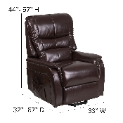 HERCULES Series Brown LeatherSoft Remote Powered Lift Recliner, CH-US-153062L-BRN-LEA-GG
